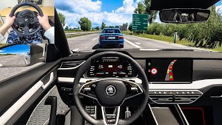 2022 Skoda Octavia RS  Euro Truck Simulator 2 Steering Wheel Gameplay [upl. by Ahsieym]