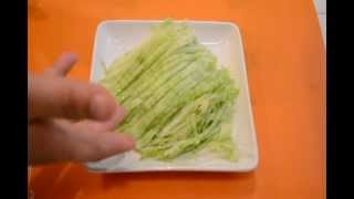 How to Cut Lettuce Thin Julienne Style Cut IN A JIFFY [upl. by Duomham]