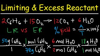 Stoichiometry  Limiting amp Excess Reactant Theoretical amp Percent Yield  Chemistry [upl. by Alvinia197]