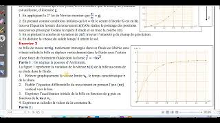 Enoncé et correction dexercice 1 Série n 7 chute libre verticale dun solide de masse m [upl. by Johansen346]