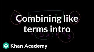 Combining like terms introduction  Introduction to algebra  Algebra I  Khan Academy [upl. by Uahsoj]