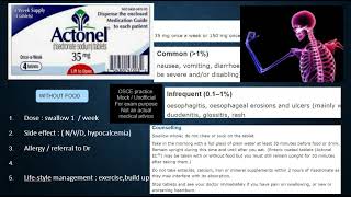 Rx 403 Risedronate 35mg 1w Actonel osteoporosis bone OSCE pharmacy doctor Roze Pharm [upl. by Thanasi]