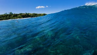 POV SURF  1rst TIME SURFING THIS REEF FACING ROCKS [upl. by Birchard349]