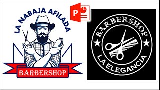 Cómo hacer un logo en Power Point 2021  BARBERSHOP [upl. by Reseda]