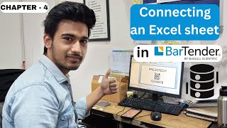 Connect Excel sheet in BarTender Software  Bartender me excel kaise link karen  How to link excel [upl. by Yroj]