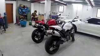 Ducati Monster Termignoni vs Stock Exhaust side by side comparison  By Chicayne [upl. by Elik470]