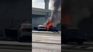 Two vehicle accident with fire in Tampa Florida trafficcrashes [upl. by Marie-Jeanne]