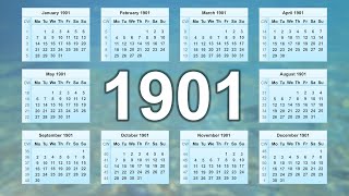 Calendar 1901 [upl. by Eihs]