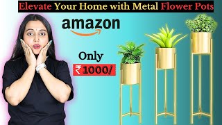 3Stunning Metal Flower Pots with Stands✨  Transform Your Home Space🏡  Review amp Setup [upl. by Benjie]