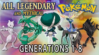 All Legendary and Mythical Pokémon  All Generations 18 [upl. by Yentuoc]