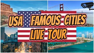 🔴🅻🅸🆅🅴🌎USA Webcam Tour🌆Explore Americas Most Famous Cities⭐Meteo🌦️Weather⚓New York🎡Los Angeles🧭 [upl. by Ynottirb]