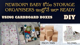 DIY  Storage Organisers for Baby Using Cardboard boxes at home Dresses Organiser [upl. by Kenley18]