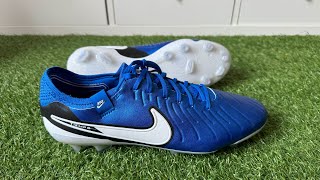 Nike Tiempo Legend 10 Elite FG Boots Review  On Feet amp Unboxing ASMR  Nike Mad Ambition Pack 4K [upl. by Pohsib]