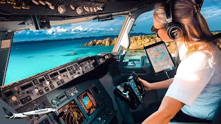 BOEING 737 Stunning LANDING ITALY SARDINIA Airport RWY05  Cockpit View  Life Of An Airline Pilot [upl. by Rosenkranz]