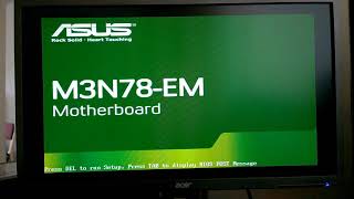 ASUS M3N78 EM  Bios  Ubuntu 1804  käynnistys [upl. by Ynetruoc]