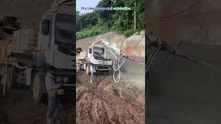 Slope protection work shotcrete spraying NHAI tunnel project tunnelengineering tunnelling shorts [upl. by Shari]