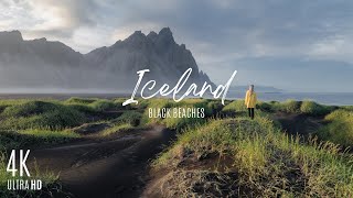 4K ULTRA HD Scenic Cinematic Relaxing Film ICELANDs Most Famous Black Sand Beaches Calming Music [upl. by Alfonso100]