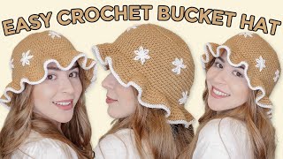 EASY crochet bucket hat tutorial  DIY Anyone can make [upl. by Arak297]