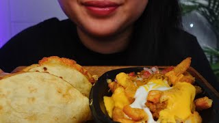 ASMR  TACO BELLS CHEESY STREET CHALUPA AND JALAPENO RANCH NACHO FRIES  Eating sounds No talking [upl. by Sindee696]