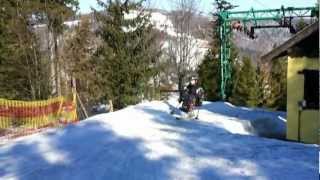 Monoski  using Tbar ski lift [upl. by Nnaaras]