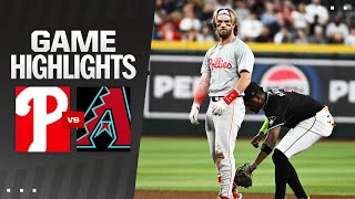 Phillies vs Dbacks Game Highlights 8824  MLB Highlights [upl. by Hopfinger]