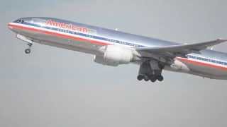 American Airlines Boeing 777200ER N755AN Old Livery Takeoff From LAX [upl. by Bal]