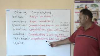 English Lesson 4 OFFERING CONGRATULATIONS and condolences [upl. by Kerwinn]