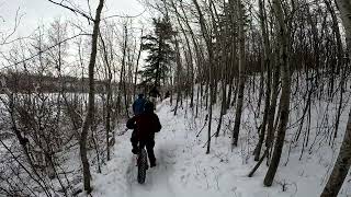 Fat bike group ride Lacombe around the lake winter 20232024 [upl. by Truitt]