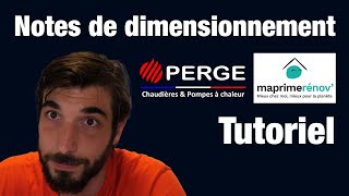 PERGE  Notes de dimensionnement pour les aides de lÉtat Tutoriel [upl. by Nilyahs]