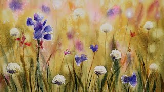 Atmospheric Wildflowers Step by Step Watercolour Tutorial [upl. by Ingham394]