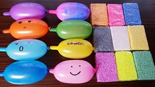 Making Slime With Funny Balloons And Floam Bricks 2 [upl. by Tesil]