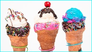 How to Make Donut Ice Cream Cones Doughnut Ice Cream Cones w Nutella [upl. by Sorrows608]