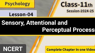 Lesson04  Sensory Attentional and Processes  Complete Chapter  11th Psychology Class [upl. by Thomasa368]