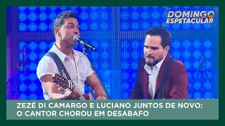 Zezé Di Camargo e Luciano se emocionam após retorno aos palcos  Domingo Espetacular [upl. by Anitak7]