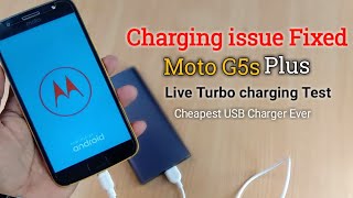 Moto G5s Plus charging Issue Fixed  Live Turbo charging Test By Cheapest USB 20 Cable 50 Only🔥 [upl. by Euell]