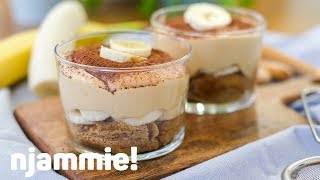 Bananentiramisu met dulce de leche Recept  njammie [upl. by Ellehsem]