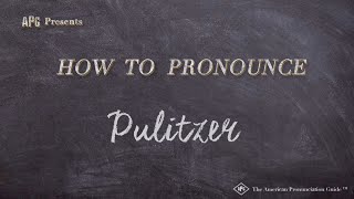 How to Pronounce Pulitzer Real Life Examples [upl. by Adehsar]