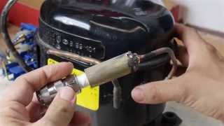 435 psi 30 bar Compressor from a Refrigerator Motor [upl. by Neelia]