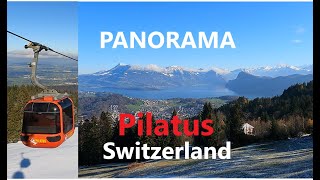 Switzerland Panorama Pilatus gondolas ride from the Kulm down to valley station in Kriens by Lucerne [upl. by Blinny]