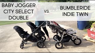 Baby Jogger City Select Double vs Bumbleride Indie Twin double stroller comparison [upl. by Rickert]