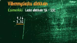 Matematiikka 7lk  Allekkain vähennyslasku [upl. by Landry613]