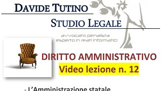 Diritto Amministrativo Video lezione n12  LAmministrazione statale [upl. by Dalpe314]