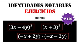 IDENTIDADES NOTABLES EJERCICIOS 2º ESO [upl. by Nolur674]