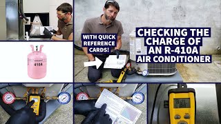 Checking the Charge of An R410A Air Conditioner with Quick Reference Cards [upl. by Idolla336]