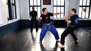 Outside Defense against a Kick  Krav Maga Defense [upl. by Hunsinger]