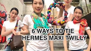 6 WAYS TO TIE AN HERMES MAXI TWILLY [upl. by Hedges]