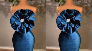 How to make an Elegant FLARE FLOUNCE DESIGN on Dress [upl. by Eleph]