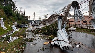 Brazil Now Strong storm caused havoc in Girúa [upl. by Nylcoj119]