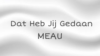 MEAU  Dat Heb Jij Gedaan Lyrics [upl. by Akoek]