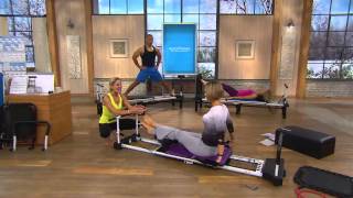 AeroPilates Reformer Plus 5 Cord w DVDs Pull Up Bar and Rebounder with Kerstin Lindquist [upl. by Orapma]